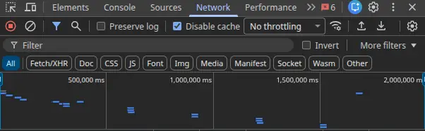 Disabling Cache and Preserving Logs in Chrome DevTools